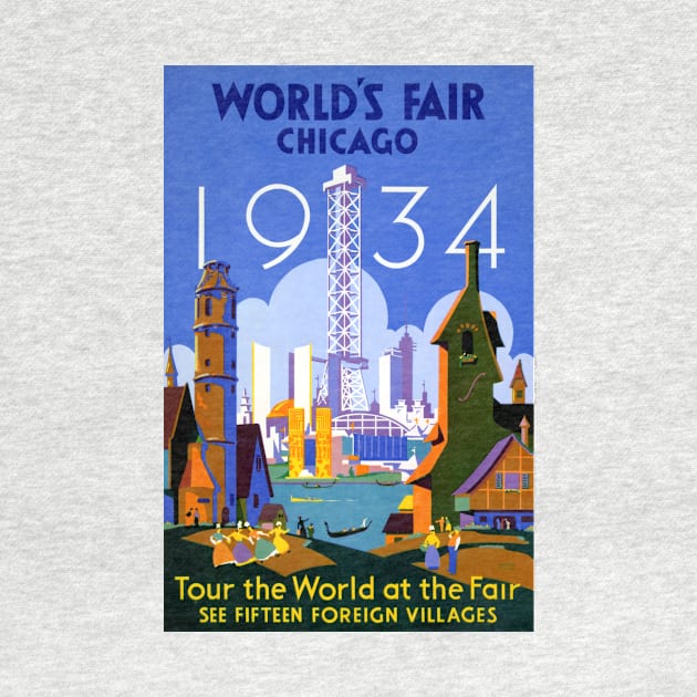 Vintage Travel Poster USA Chicago World's Fair 1934 by vintagetreasure